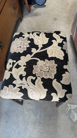 Upholstered Ottoman Floral Fabric