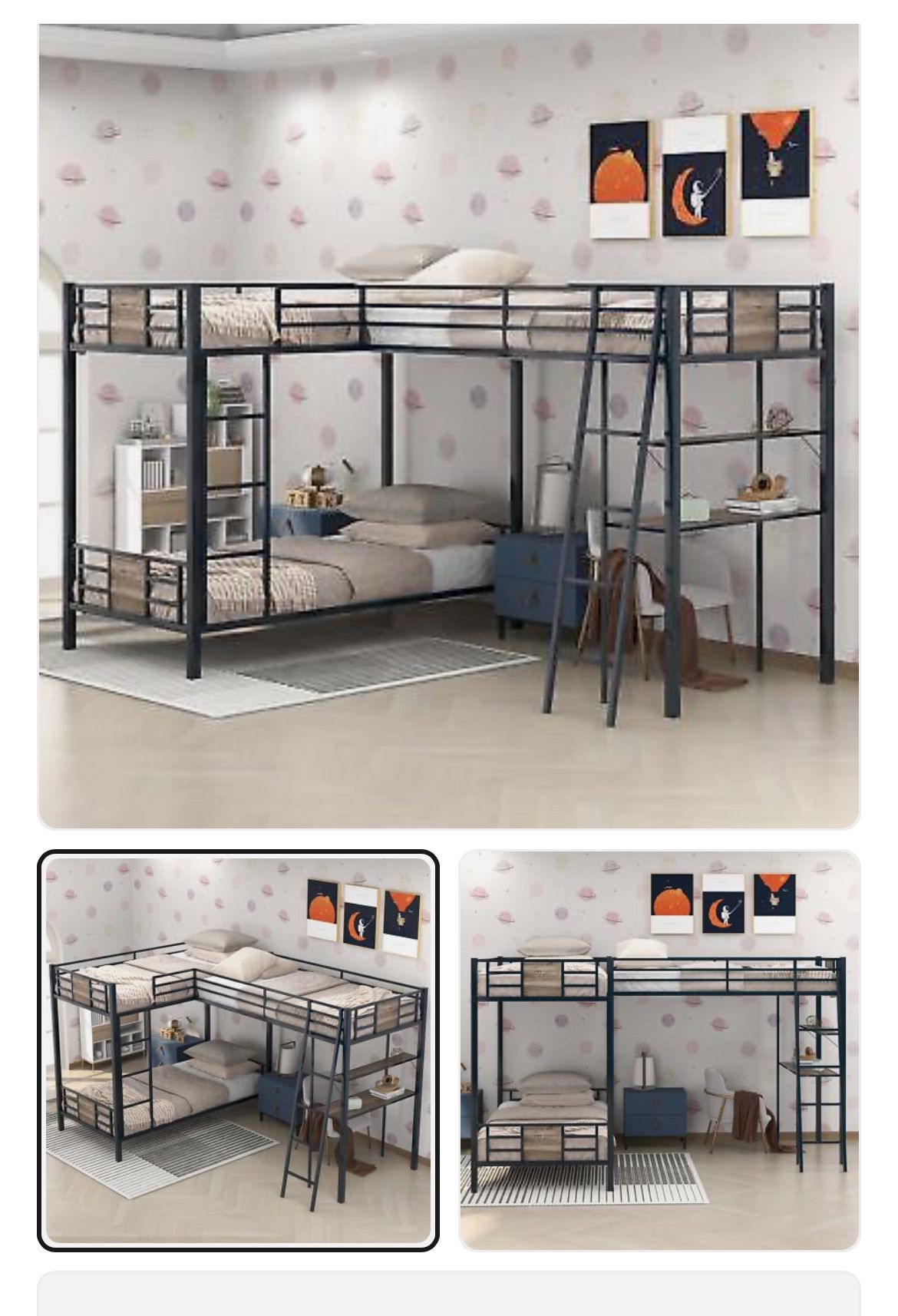 Triple Metal Bunk Bed