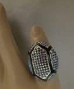Gorgeous Design Blue Stone Ladies Statement Bold Ring Size 8