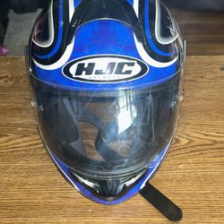 HJC Full Face Motorcycle Helmet – Blue Graphic Design