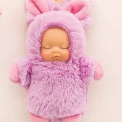 girl PURPLE BABY DOLL Easter BUNNY RABBIT