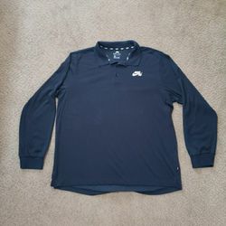 Nike SB Dri-FIT Long Sleeve Polo Shirt Men’s XL Black Skate