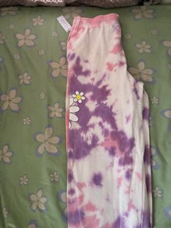 Pink & Purple Tie-Dye Daisy Sweatpants