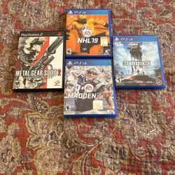 3 PS4 Games and 1 PS2 Game
