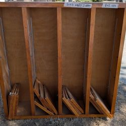 Large Brown Wooden Cubby Hole Shelving Unit