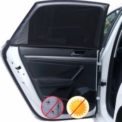 Car Rear Side Window Shades, Breathable Mesh Stretch Window Covers Screens