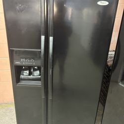 33@ Wide Black Side By Side Refrigerator 