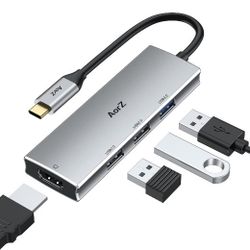 USB C Hub HDMI Adapter, USB C to USB Hub AorZ USB C Dongle 4 in 1 Type C Hub with 4K HDMI, USB 3.0 USB 2.0 Port for MacBook/Pro/Air (Thunderbolt 3)/iP