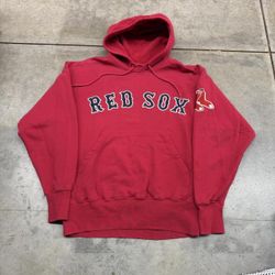 vintage boston red sox spell out heavyweight hoodie size large