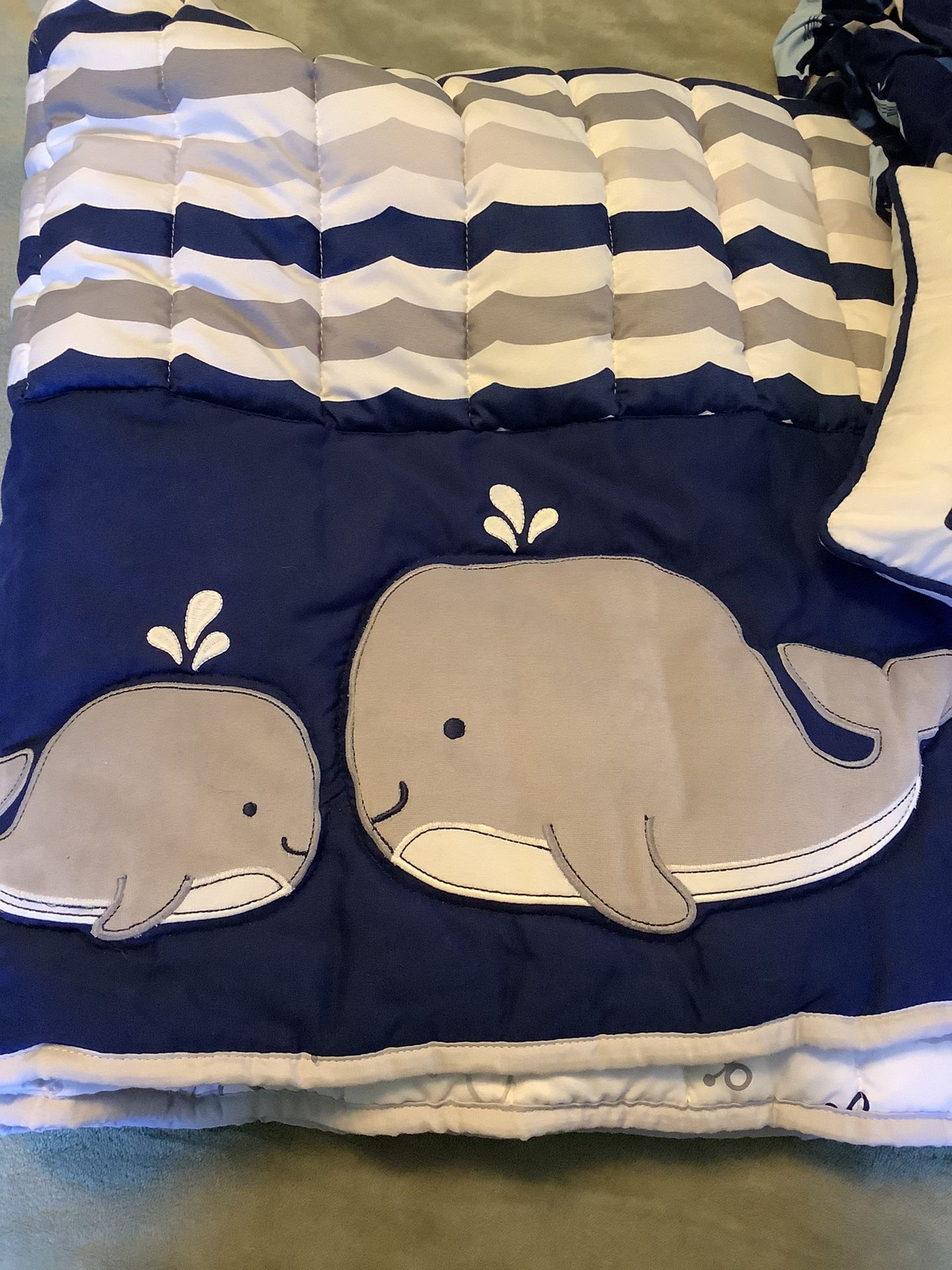 I Whale Always Love You Navy Gray Nursery Set