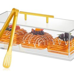 Acrylic Setving Tray With Lid - 3pcs