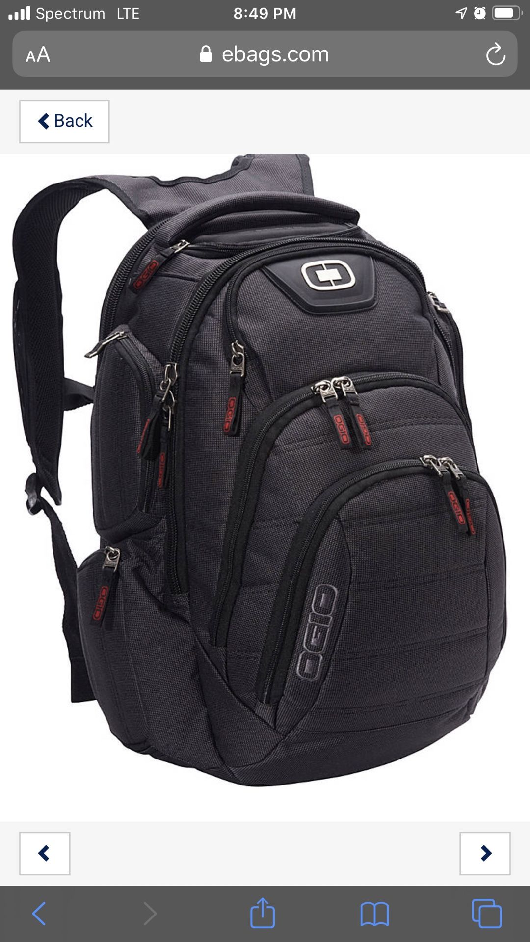 circle OGIO Renegade 17" Gaming Laptop/Tablet Backpack Black Model 111059.03