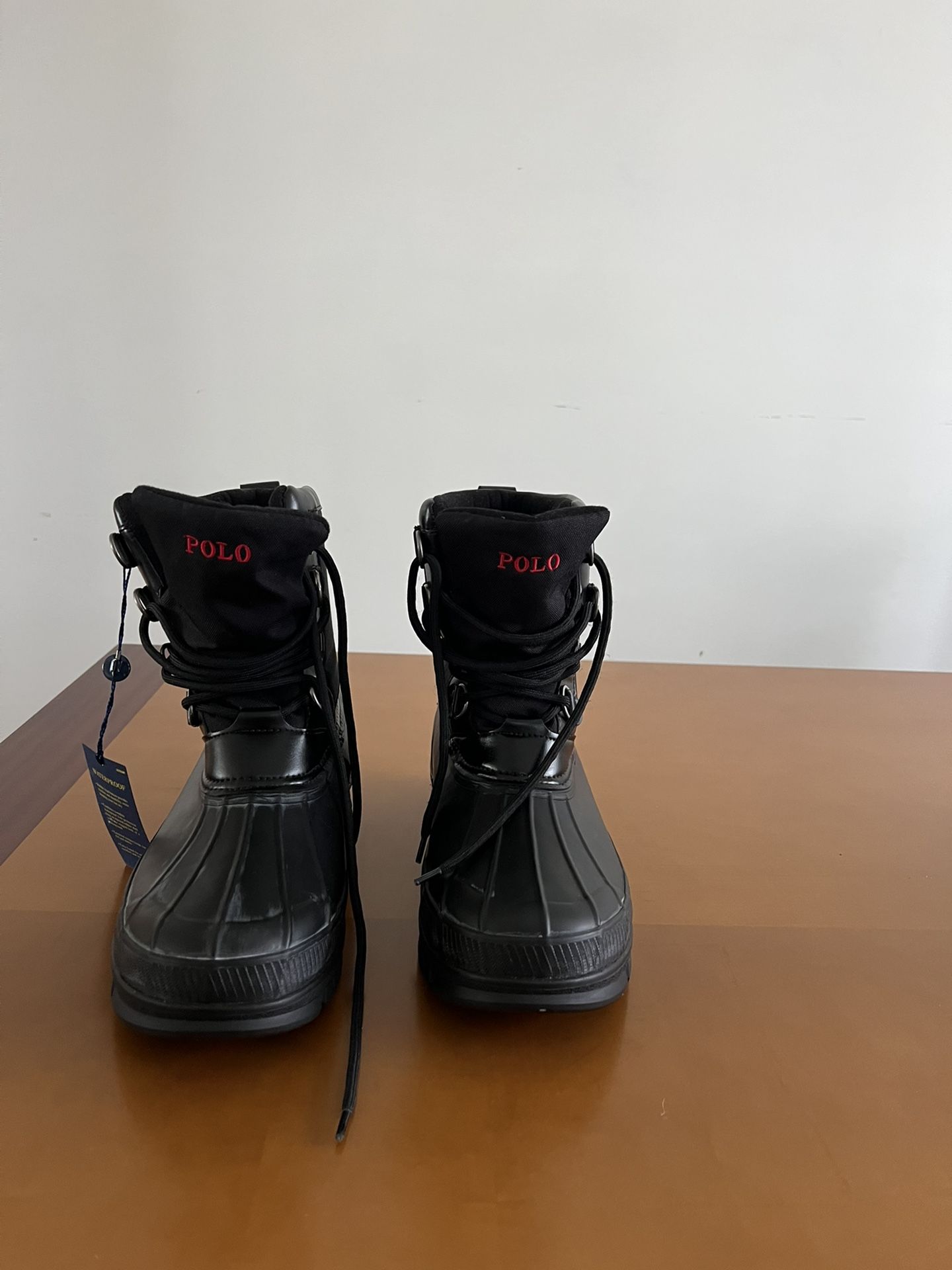 Brand New POLO RALPH LAUREN MENS RAIN WATER PROOF BOOT SHOES 12D LOWEN-BO-WPF BLACK/RED Vintage Item in Excellent Condition, See Photos