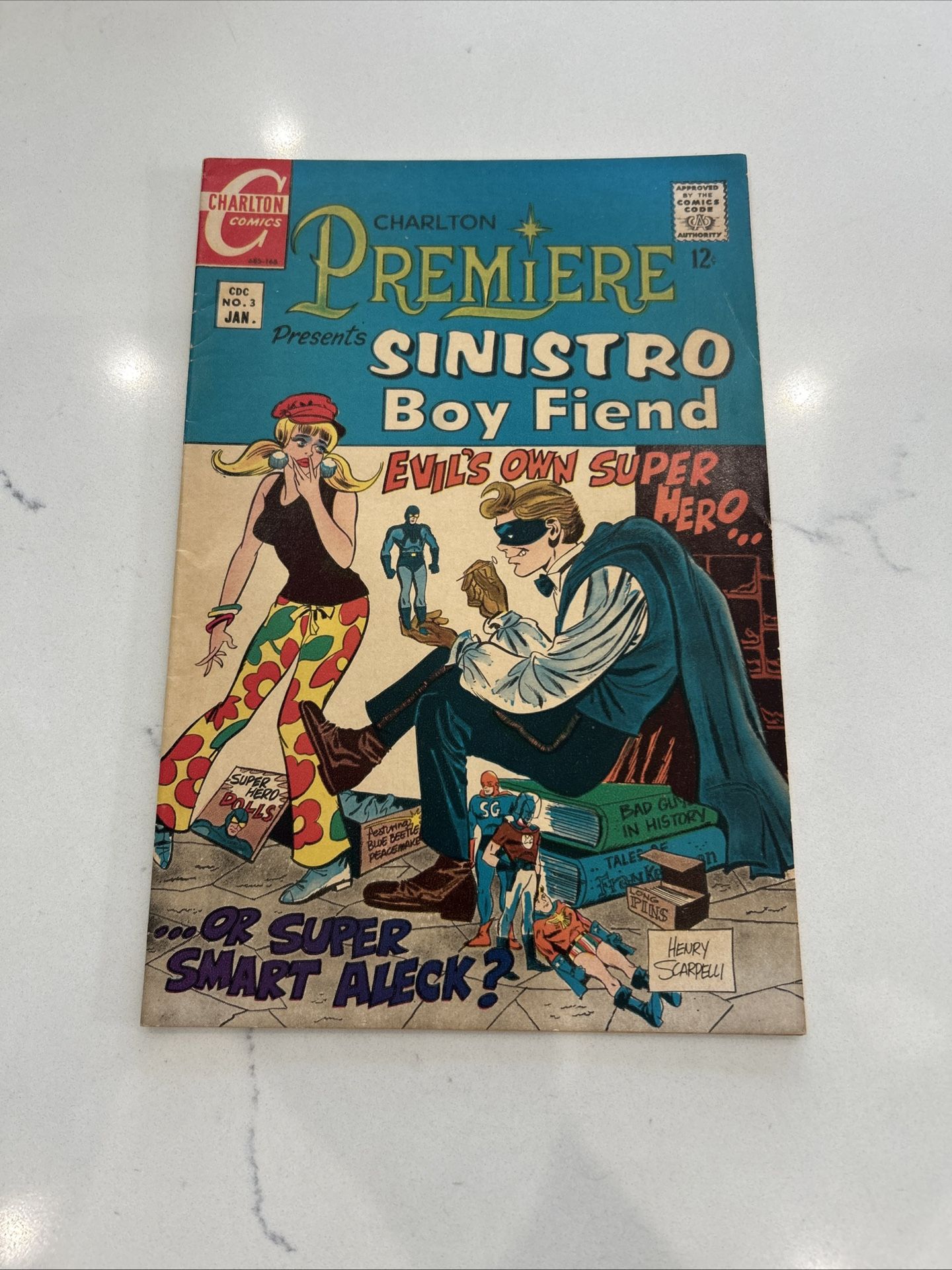 Charlton Premiere Presents Sinistro Boy Friend 3 1968 Rare Silver Age Romance, VG+
