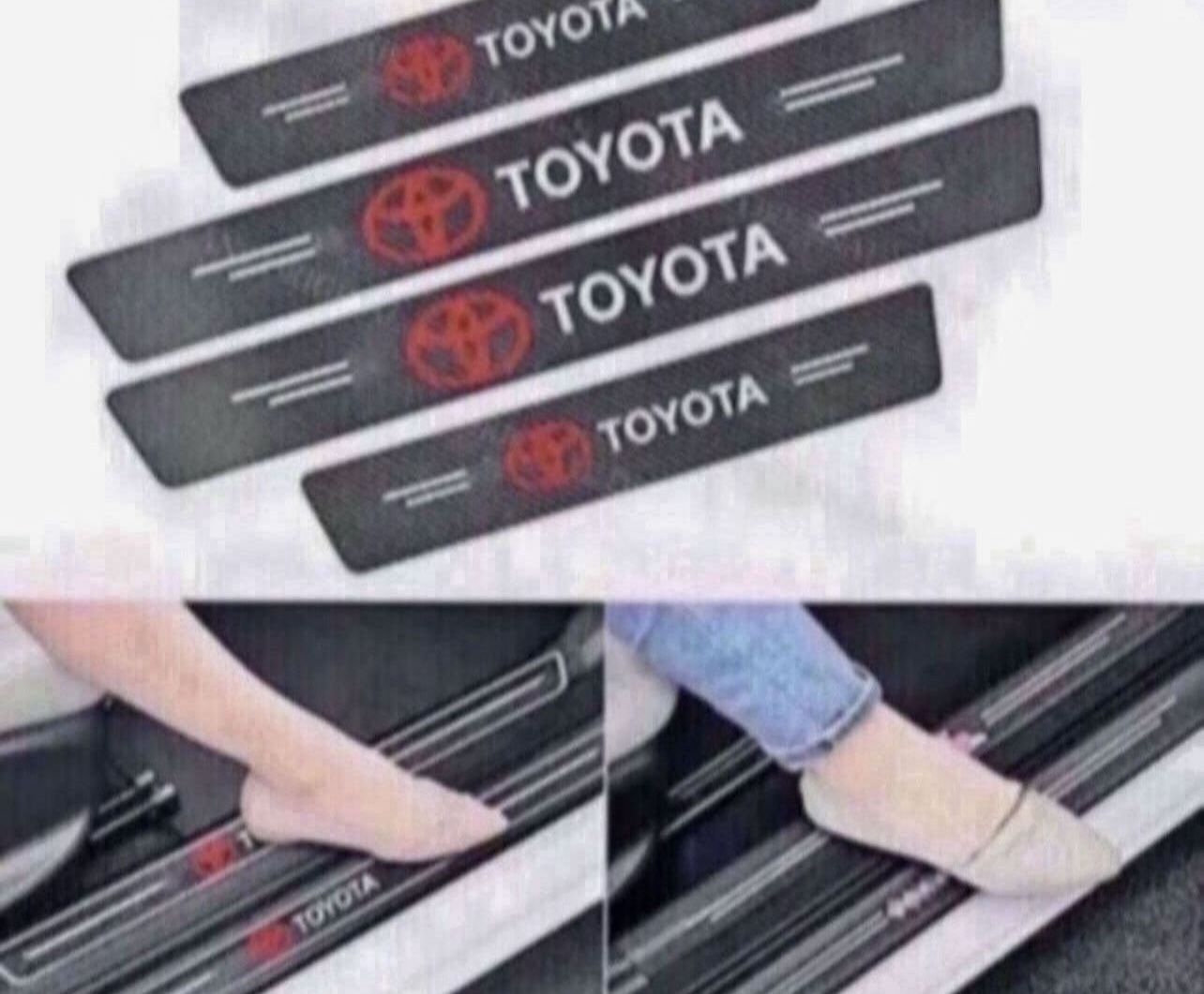 4pcs Honda car door sill Anti-scratch carbon fiber sticker car door.