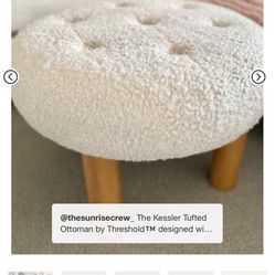 New White Tufted Ottoman