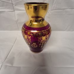 Murano Ruby Red Glass 5" Vase 