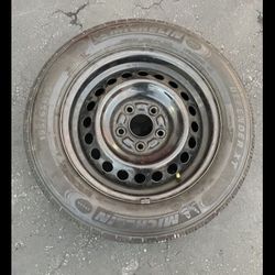 1 X 195/65r15 5x4.5 5x114.3 5x115 Steely Rims With Tires!!