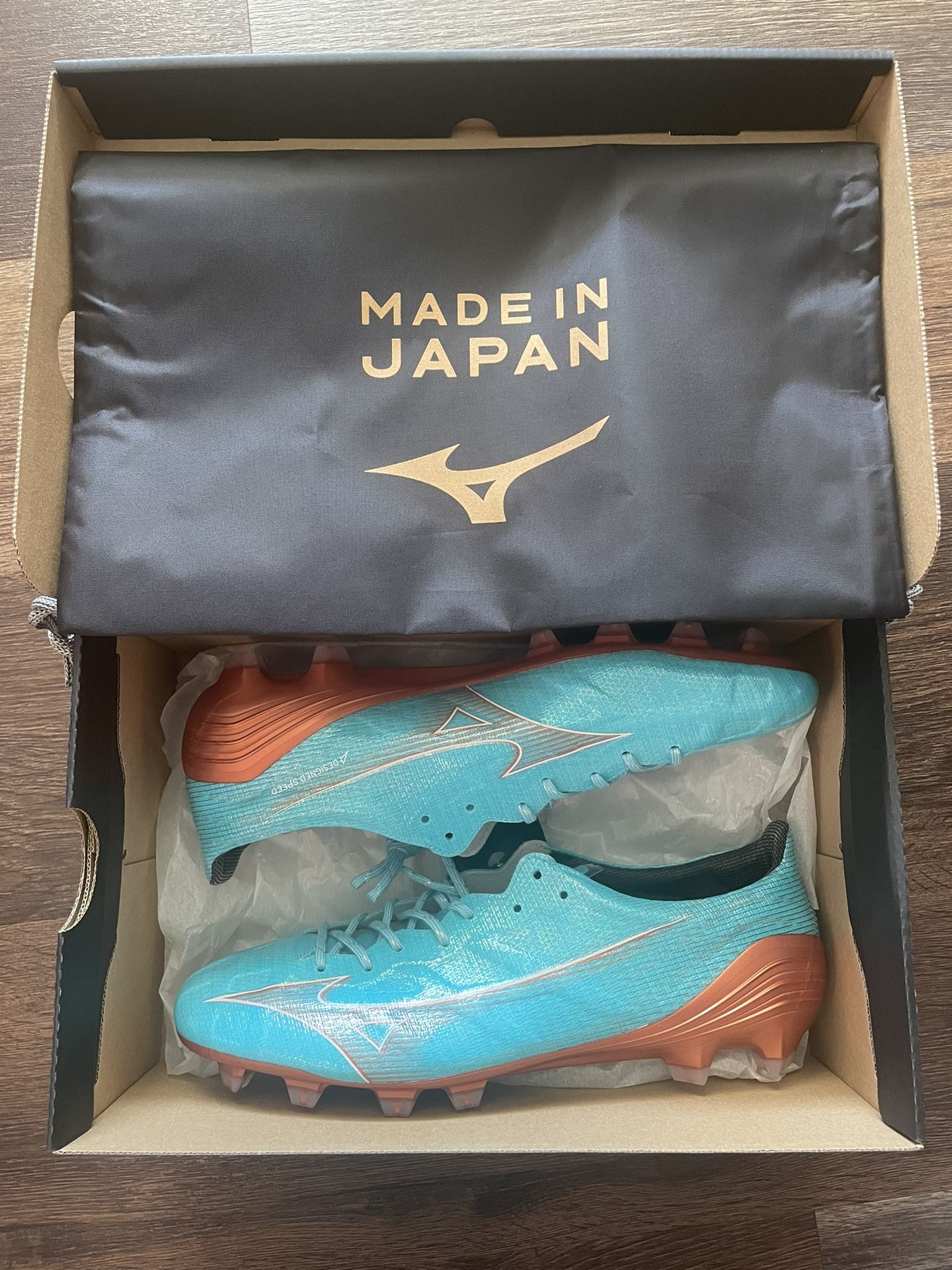 Mizuno Alpha Made In Japan FG Azure Size US 10