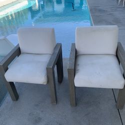 *Pair Of RESTORATION HARDWARE Outdoor Patio Dining Chairs/Heavy Duty