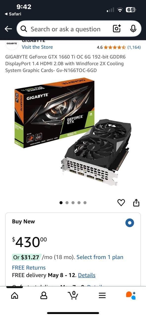 GIGABYTE GeForce GTX 1660