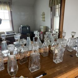 11 Antique Glass Decanters 