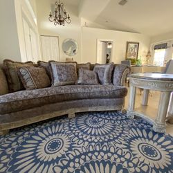 Antique Sofa And Side Table Set