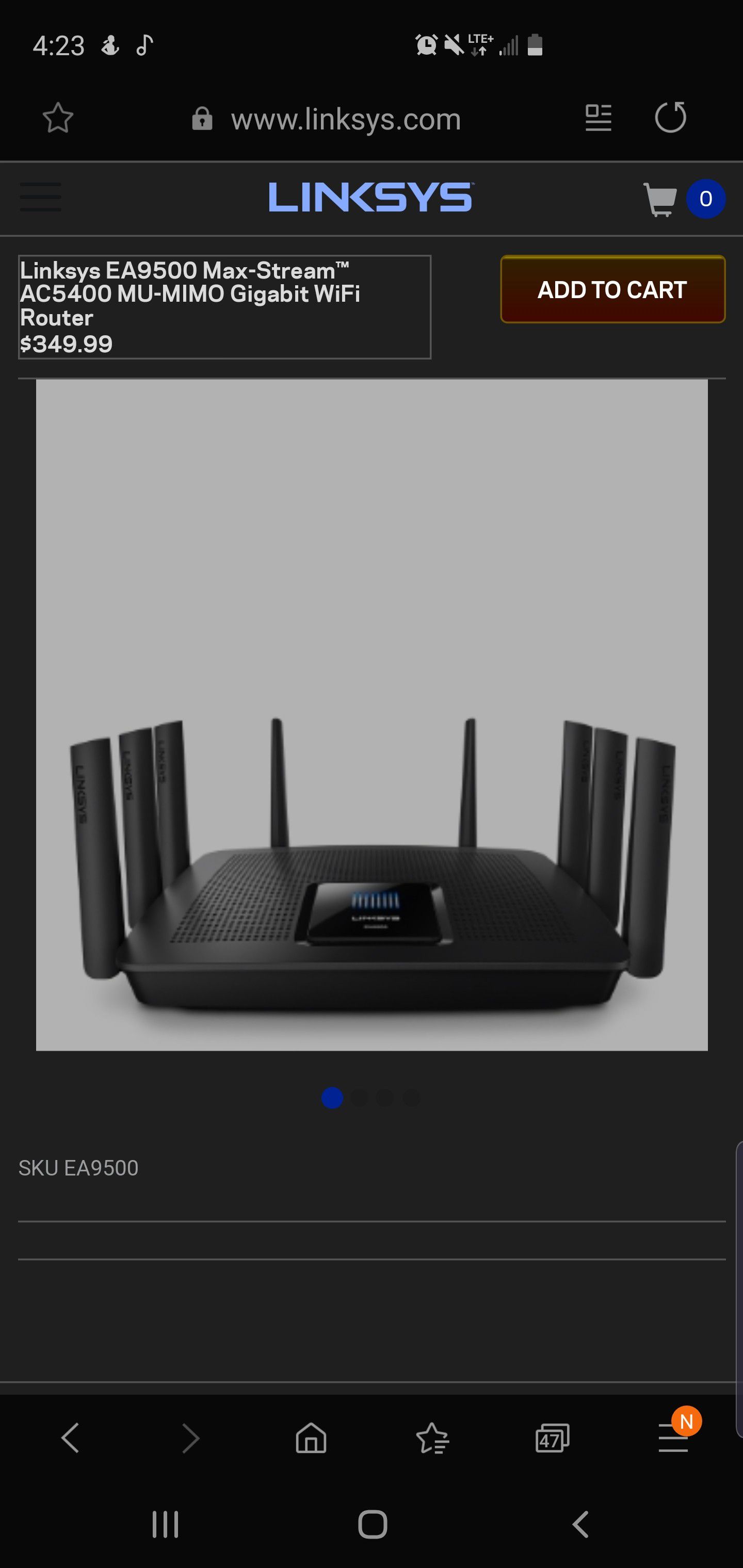 Linksys EA9500 Max-Stream™ AC5400 MU-MIMO Gigabit WiFi Router