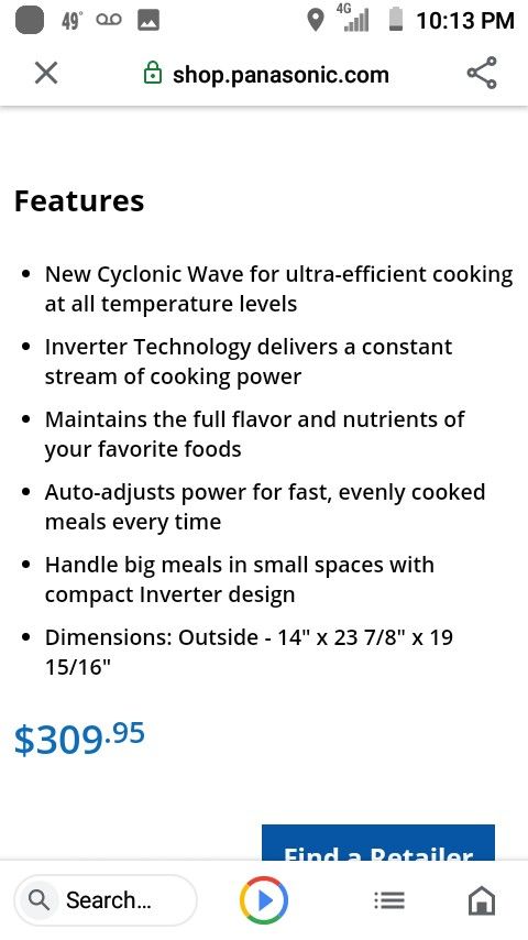 Panasonic Microwave Stainless Steal