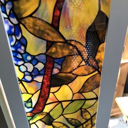 IKEA Style Double Glass Front Doors and 4 shelves.Tiffany Stained Glass Film can be removed. 