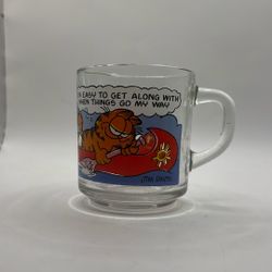 McDonalds Garfield Vintage Glass Mug 1978 
