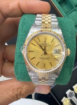 Rolex date just two tone gold  watch