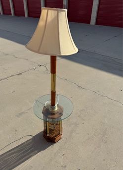 Floor Lamp with Glass Table