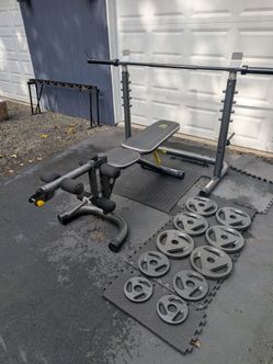 Weight bench and weights!