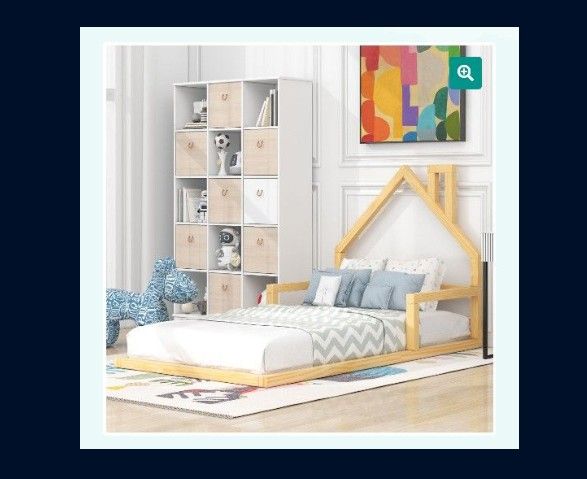 Wood Twin Size Floor Bed