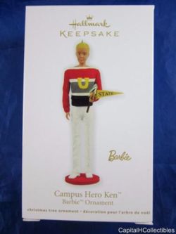 2011 Hallmark Campus Hero Ken Barbie Xmas Ornament Mint