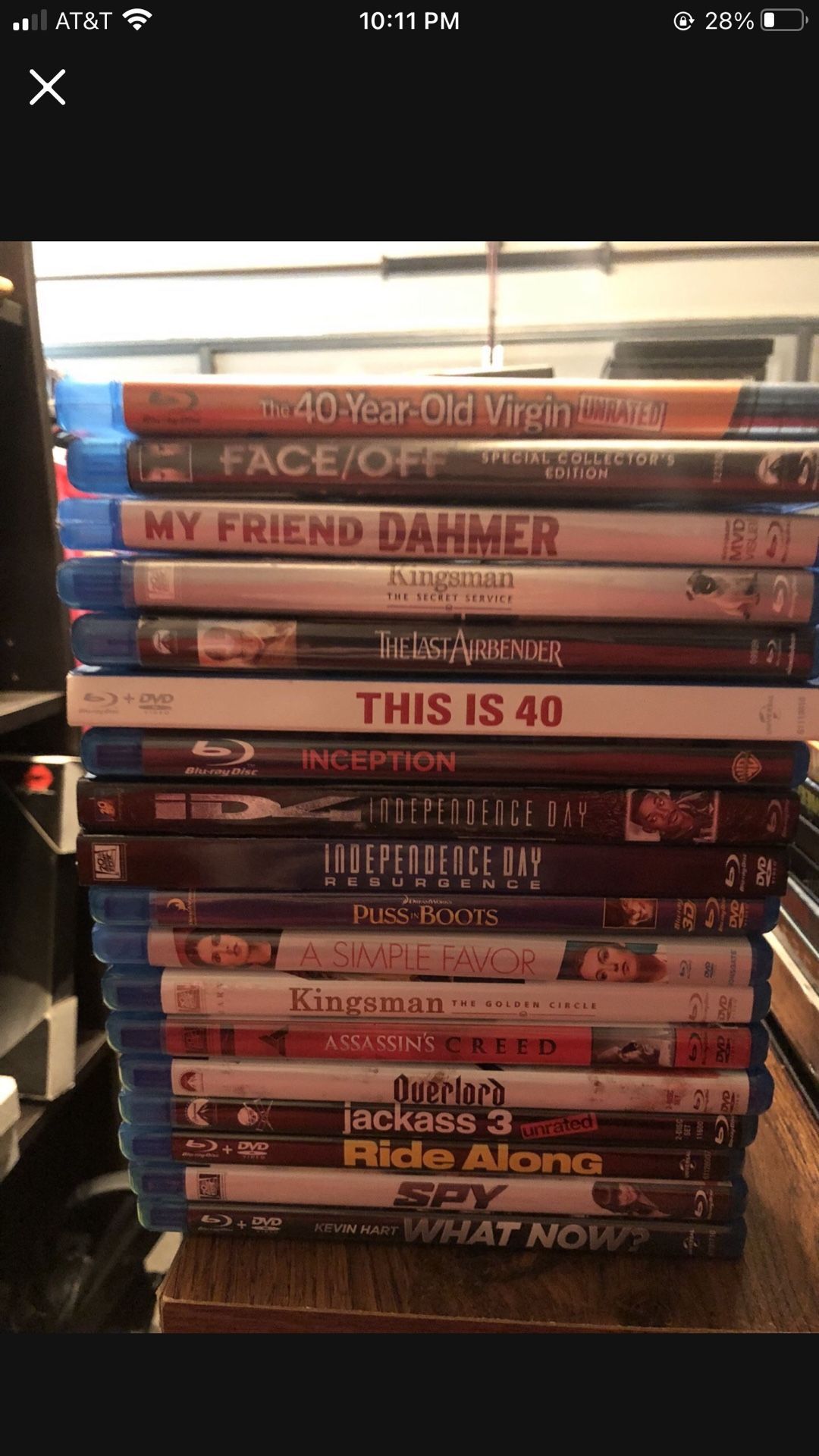 18 Mixed Blu-Rays $2. Ea.