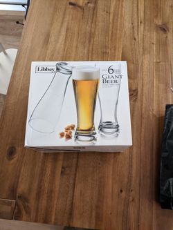 10 Total Libbey And Mikasa Giant Beer Glasses 22.5 Ounces Pilsner/Wheat Beer