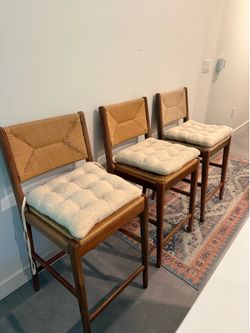 *MOVING SALE* Set of 3 Threshold Counter stools & WM cushions