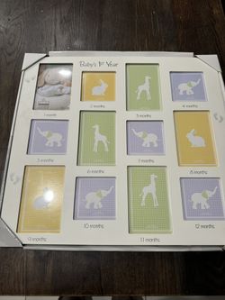 Baby’s 1st year Photo Frame White 