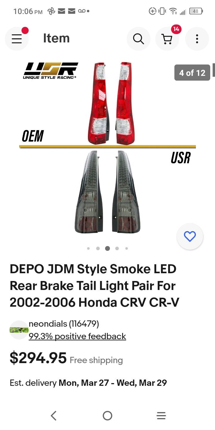 2002-2006 Honda CRV Depot JDM Style Rear LED Tail Lights Universal Fit