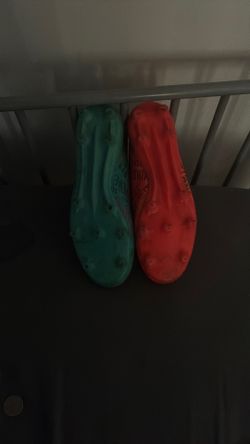 Soccer and fooball cleats orange/blue