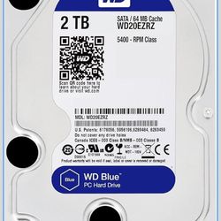 Western Digital 2TB WD Blue PC Internal Hard Drive - 5400 RPM Class, SATA 6 Gb/s, , 64 MB Cache, 3.5" - WD20EZRZ