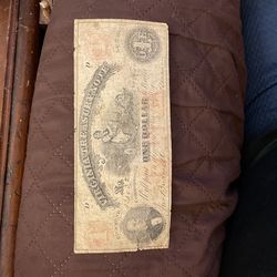 1862 Confederate States One Dollar Bill