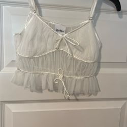 Very Sheer White Cropped Top