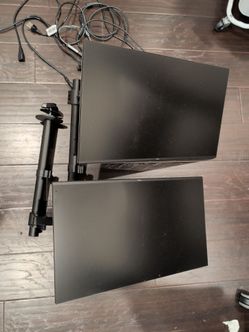 2x Dell 27" Monitors with Desk Mounts