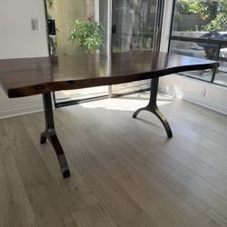 Avery Wishbone Live Edge Dining Table 