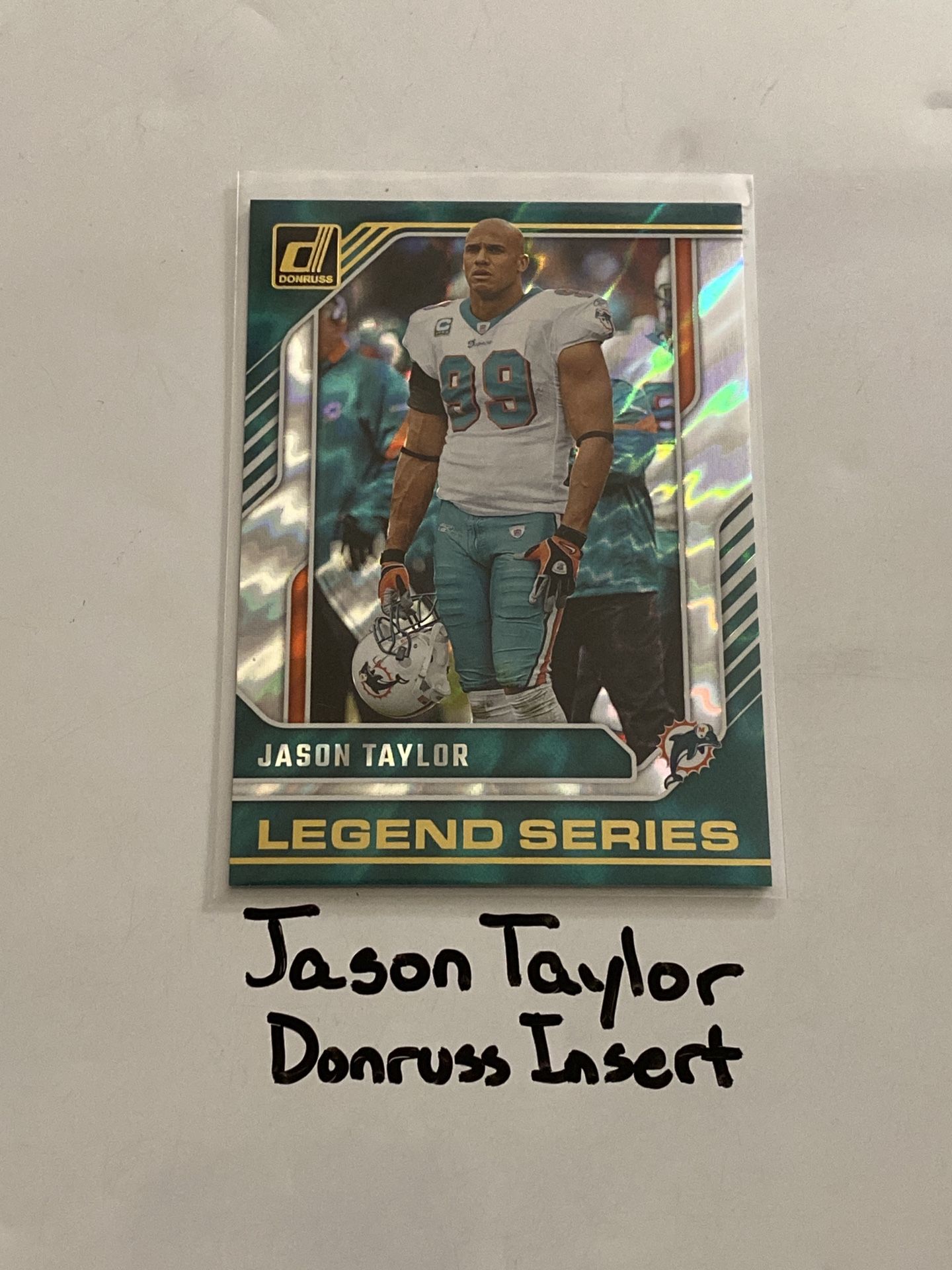 Jason Taylor Miami Dolphins Hall of Fame DE Donruss Short Print Insert Card.