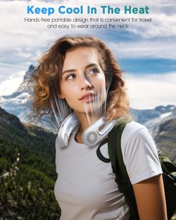 Brand New  Neck Fan, Hands Free Bladeless Neck Fans Portable Rechargeable, 360° Cooling Neck Fan, 4 Speeds, Quiet, 5200 mAh Battery Operated USB Weara