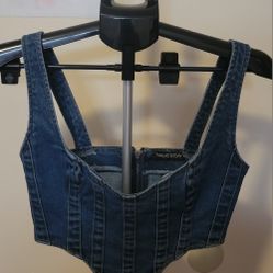 Thread Story Denim Corset Top, NEW, size M (0334)